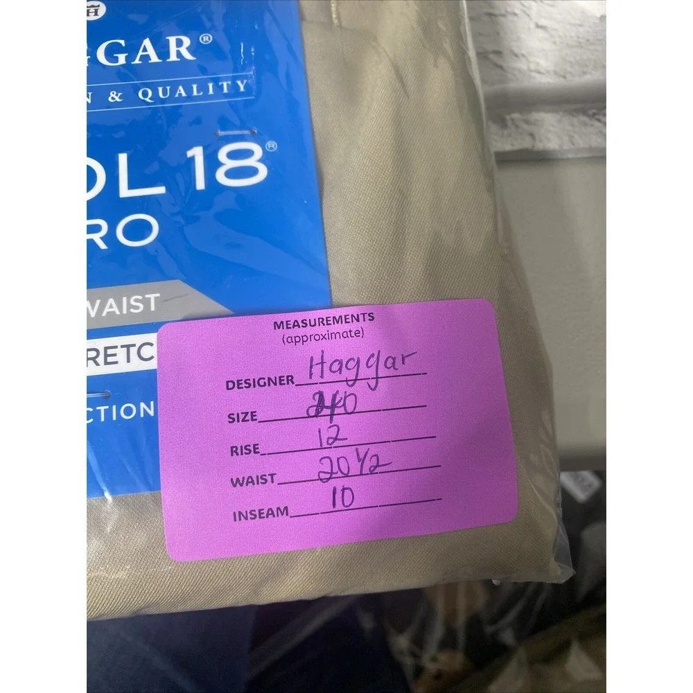 Haggar Mens Big & Tall Cool 18 Pro Shorts in Khaki Size‎ 40W